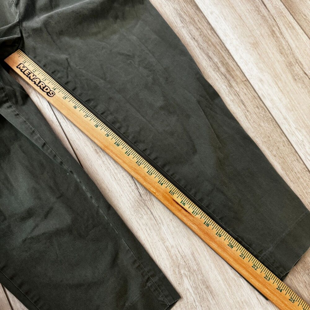 Banana Republic Olive Green Barrel Leg Crop Twill Belted Paper Bag High Waist 2 - Picture 15 of 16